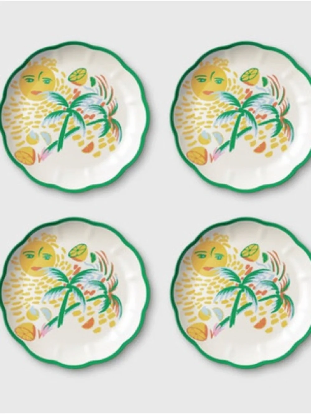 Roller Rabbit x Target Vacation Melamine Salad 9 in. Plates •Set of 8•